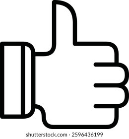 Thumbs Up Icon Depicting Approval, Success, and Support in Minimalist Style