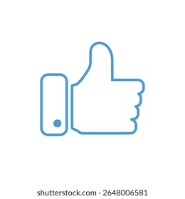 Thumbs up icon design in line style. Thumbs up symbol. Vector Illustration. 