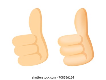 Thumbs up icon in flat and cartoon style for social network. Vector illustration.