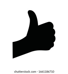 thumbs up icon flat illustration. hand gesture symbol isolated on white