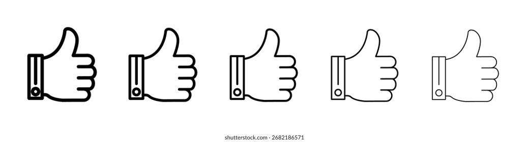 Ícone Polegar para Cima ilustração plana definir logotipo