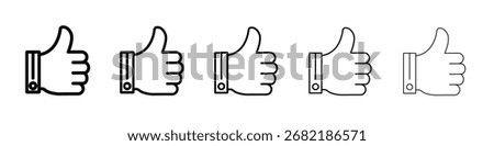 Thumbs Up icon flat illustration set logo
