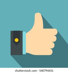 Icono de Thumbs up. Icono de vector de aumento de imágenes en miniatura para web