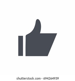 Thumbs up Icon in flat style on white background vector illustration