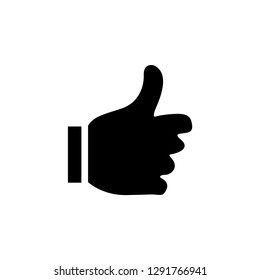 Thumbs up Icon In Flat Style Vector For App, UI, Websites. Black Like Icon Vector Illustration.