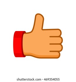 Thumbs Up Icon Flat Style. Vector