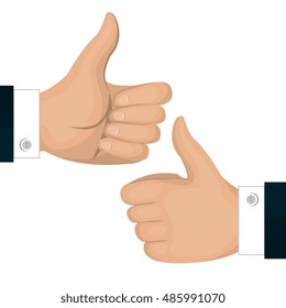 thumbs up icon gesture back and front isolated