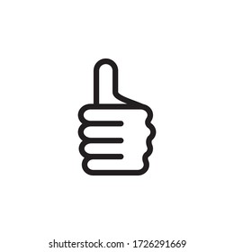 Icono de Thumbs Up, gestos de icono de mano humana en el vector de diseño de moda Eps 10