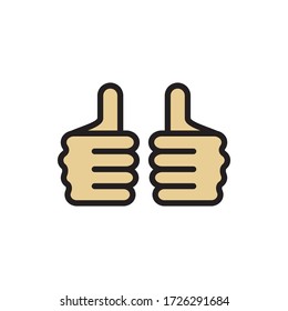 Thumbs Up Icon, Gestures of Human Hand Icon In Trendy Design Vector Eps 10