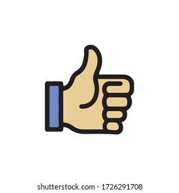 Thumbs Up Icon, Gestures of Human Hand Icon In Trendy Design Vector Eps 10