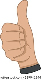 Thumbs Up icon. Hand Gesture. Positive Gesture of Approval, Support, Likes and Job Well Done.Vector Illustration.
