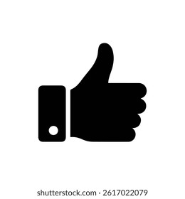 Thumbs Up Icon Hand with Raised Thumb Black Filled