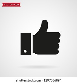 Thumbs up icon. Hand showing Like sign. Vector symbol.