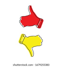 Thumbs up icon. Hand sign encouragement, success, victory, good job.
