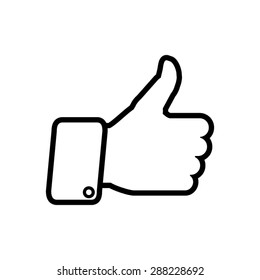 Thumbs Up Icon. Hand Sign Encouragement, Success, Victory, Good Job. 