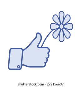 Thumbs up icon. Hand sign encouragement, success, victory, good job. 