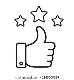 thumbs up icon ink line icon sns, blog button