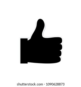 Thumbs up icon isolated on white background. Trendy thumbs up icon in flat style. Template for web site, label, app, ui and logo. Vector illustration, EPS 10