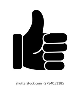 Pulgares para arriba icono aislado sobre fondo blanco. Símbolo de gesto de la mano para la Aprobación, el Acuerdo, la satisfacción, la positividad, como.