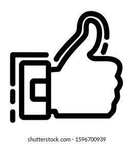 thumbs up icon isolated sign symbol vector illustration - high quality black style vector icons
