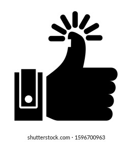 thumbs up icon isolated sign symbol vector illustration - high quality black style vector icons

