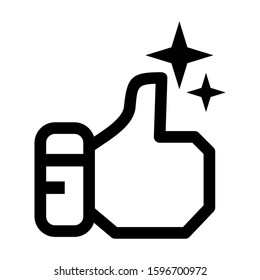 thumbs up icon isolated sign symbol vector illustration - high quality black style vector icons
