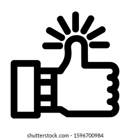 thumbs up icon isolated sign symbol vector illustration - high quality black style vector icons
