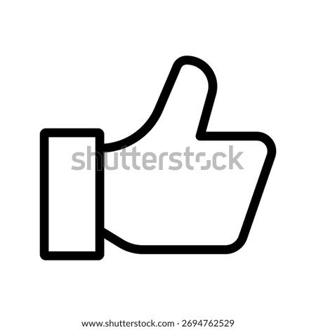  Thumbs up icon, like approval positive feedback outline