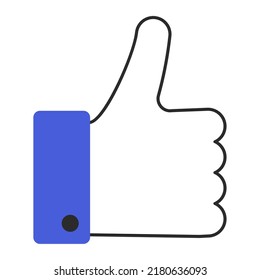 Thumbs up icon. Like. Flat style. Vector illustration