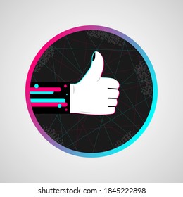 Thumbs Up Icon - Like Symbol. Icon in the style of a popular social network. Icon for social media. EPS10