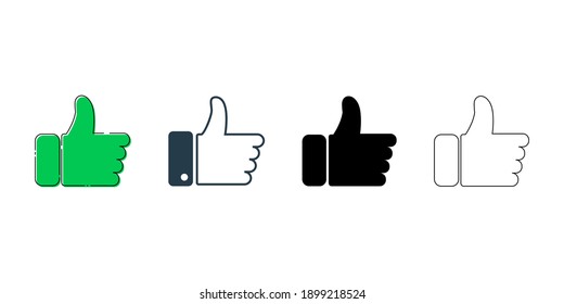 Thumbs up icon, like symbol, Like Icon. Thumb up set
