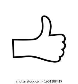 thumbs up icon line illustration. hand gesture symbol 