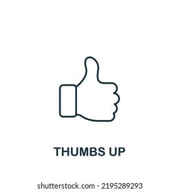 Icono de Thumbs Up. Icono de línea simple de éxito para plantillas, diseño web e infografías