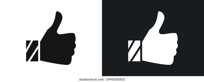Thumbs Up icon linear graphics set vector in black