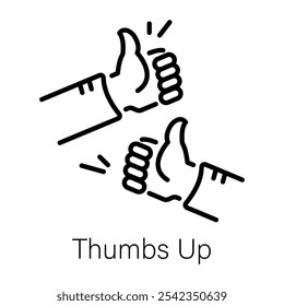 Icono de pulgar hacia arriba en estilo lineal 