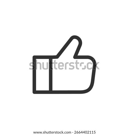 Thumbs up icon, linear style. Like, approval, or positive feedback. Line with editable stroke.