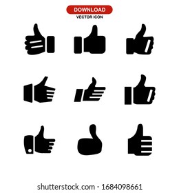 thumbs up icon or logo isolated sign symbol vector illustration - Collection of high quality black style vector icons
