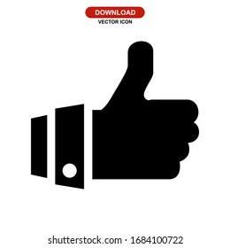 thumbs up icon or logo isolated sign symbol vector illustration - high quality black style vector icons
