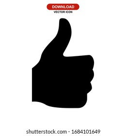 thumbs up icon or logo isolated sign symbol vector illustration - high quality black style vector icons
