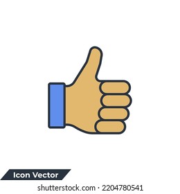 thumbs up icon logo vector illustration. like symbol template for graphic and web design collection