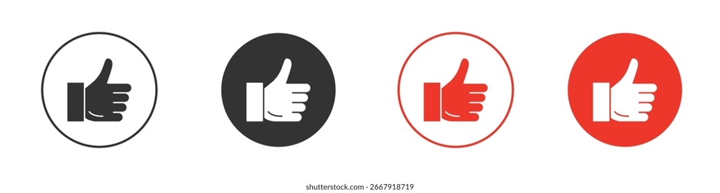 thumbs up icon for logo, vector sign symbol for design