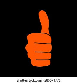 thumbs up icon on a black background