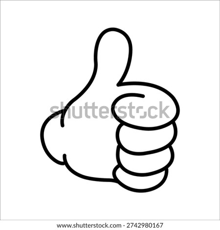 Thumbs up icon. Outline style. Hand gesture, like symbol, approval, agree, positive feedback, vote yes, confirm, success sign, social media interaction. Thin line symbol. Editable stroke.