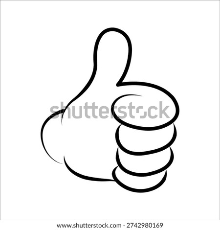Thumbs up icon. Outline style. Hand gesture, like symbol, approval, agree, positive feedback, vote yes, confirm, success sign, social media interaction. Thin line symbol. Editable stroke.