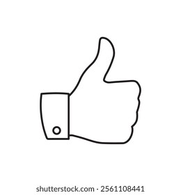 Thumbs Up icon Outline vector line symbol