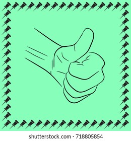 thumbs up icon, positive gesture vector illustration