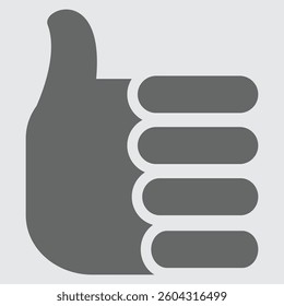 Thumbs up icon representing approval, positivity, and support in communication.