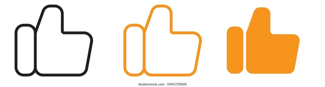 Thumbs Up Icon Set Approval Illustrations for Feedback and Social Media