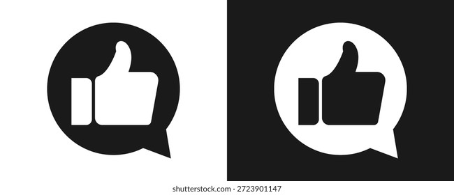 Icono De Pulgares Arriba Fijado Glifo En Fondo Blanco Y Negro