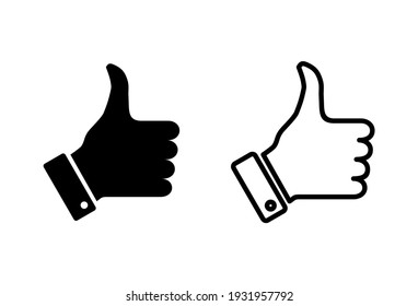 Conjunto de iconos de miniaturas. Me gusta la mano. Como un vector de icono. 
